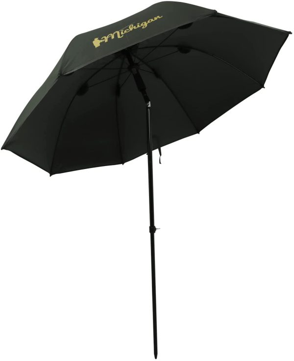 Michigan Fishing Umbrella with Top Tilt Brolly Shelter with FREE Carry Bag, Olive Green, 50", 60", 75" or 90"