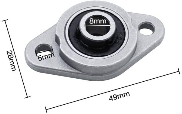 DXLing 6 Pieces KFL08 Zinc Alloy Self Aligning Pillow Block 8mm Bore Rhombus Flange Bearing Stand Inner Ball Mounted Pillow Block Mini Insert Bearing for Machinery KFL Series Conveyor Systems - Image 6