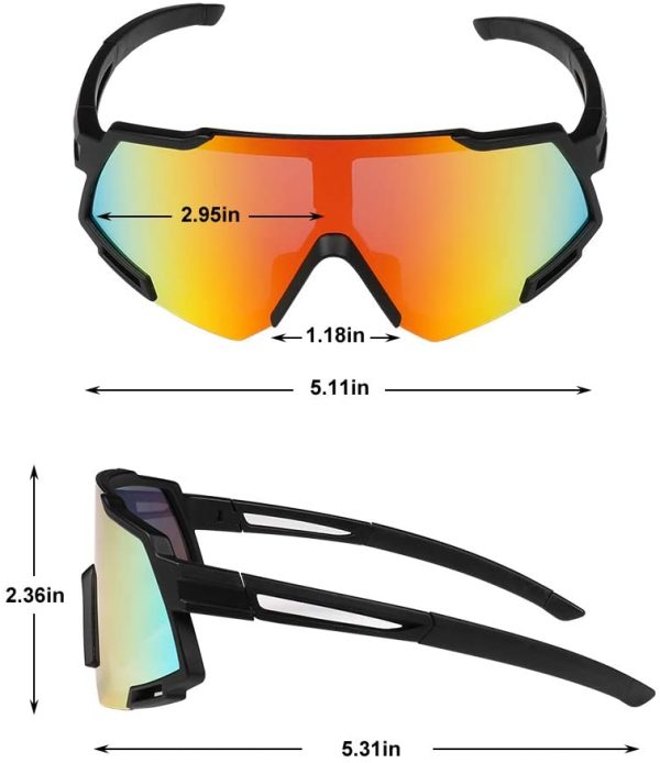 GARDOM Cycling Glasses Polarized for Men Women, Anti-UV Anti-blue Lights Sports MTB Sunglasses with 5 Interchangeable Colorful Lenses for Running Fishing Climbing Trekking Skiing Vacation - Image 6