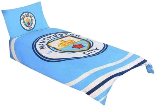 Manchester City FC Pulse Single Duvet Cover and Pillowcase Set - Image 2