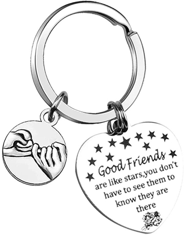 Best Friends Keychain,Good Friend are Like Stars Keyring Friendship Keychain Women Birthday Graduation Gifts