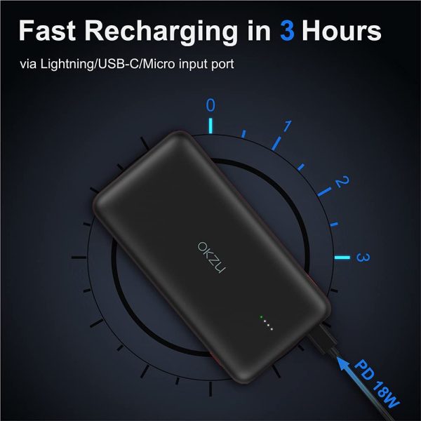 OKZU 10000mAh 20W QC 4.0 & PD 3.0 Fast Charging Power Bank, USB C Portable Charger, External Battery Pack Compatible with iPhone, Samsung, Huawei, iPad, and More. - Image 6