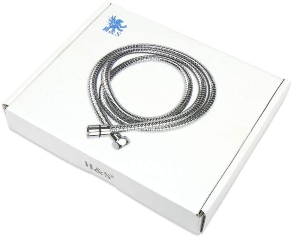 H&S 1.75m (69??) Stainless Steel Replacement Shower Hose Anti-Kink with 2 Washers - Chrome - Image 6