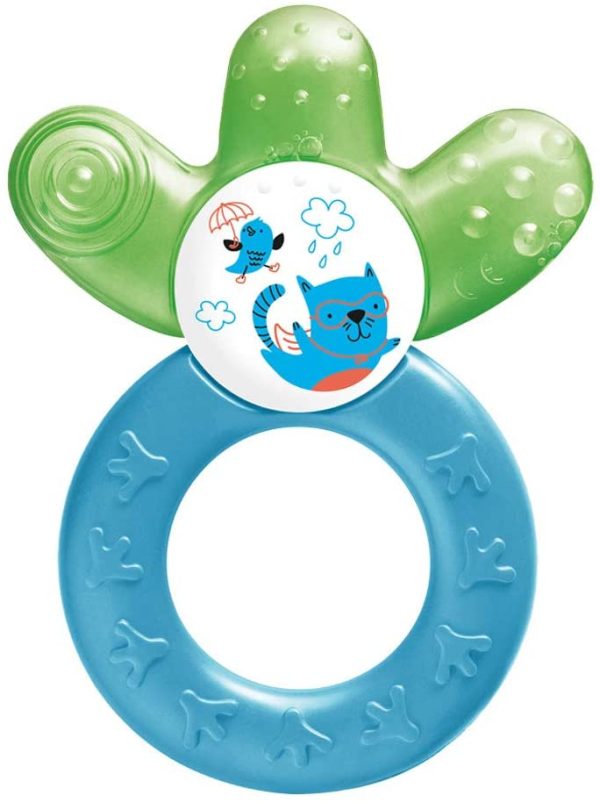 MAM Cooler Teether, Teething Toy for Babies, Cooling and Soothing Teething Ring, Blue & Bite & Brush, Baby Ring Suitable from 3+ Months Old, Teething Toy Promotes Dental Hygiene and Cleanliness, Blue - Image 3