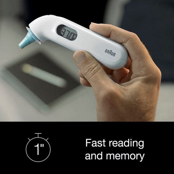 Braun ThermoScan 3 Ear Thermometer (Professional Accuracy, Audio Fever Indicator Reliable, Temperature Screening, Fever, Fast, Easy to Use, Hygienic, Baby, Adults) IRT3030