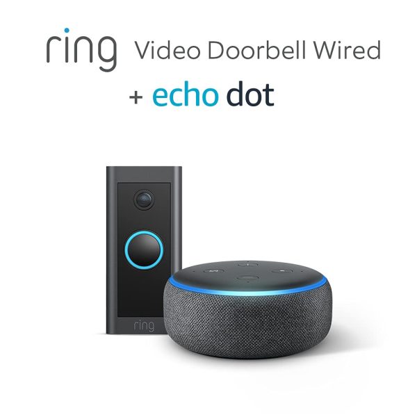 Ring Video Doorbell Wired by Amazon + Echo Dot (3rd Gen) ?C HD Video, Advanced Motion Detection, hardwired installation | With 30-day free trial of Ring Protect Plan