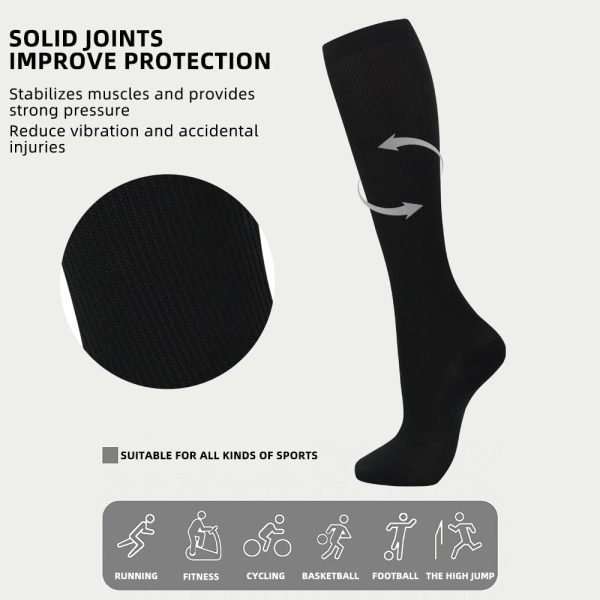 Compression Socks??7 Pair) for Women & Men Circulation 20-30mmhg Knee High Sock is Best Support for Athletic Running,Cycling - Image 3