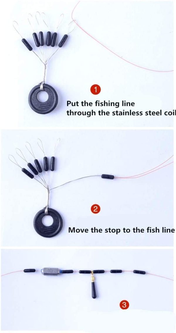 Drchoer 150/300/600Pcs Fishing Rubber Bobber Beads Stopper, 6 in 1 Float Sinker Stops, ,Size L,M,S Available - Image 2