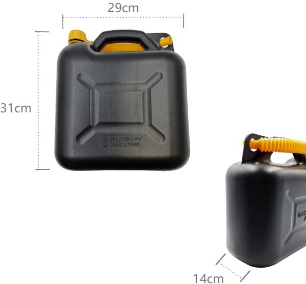 10L Plastic Jerry Can with Spout ?C Black Colour ?C Efficient Fuel Transportation ?C Emergency Backup for Vehicles - Image 2