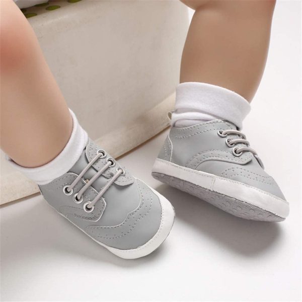 LACOFIA Baby Casual Lace-up Sneakers Infant Boys Soft Sole First Walking Shoes - Image 3