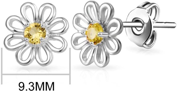 Daisy Stud Earrings Created with Austrian Crystals - Image 3