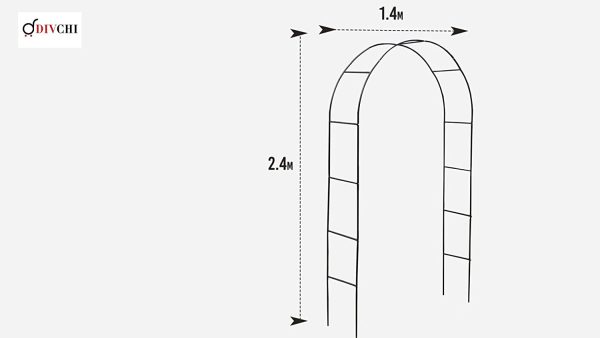 DIVCHI Black Metal Garden Arbor Arch Steel Frame Garden Arch for Climbing Plants, Roses, Indoor/Outdoor, Great for Backyard, Lawn, Patio, Courtyard, Wedding Decorations - Image 4