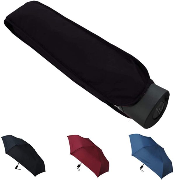 COLLAR AND CUFFS LONDON - 4cm Ultra Flat Windproof Umbrella - Strong Reinforced Frame with Fiberglass - Auto Open and Close - StormDefender Flat - Small Compact Folding Travel - Black - Image 6