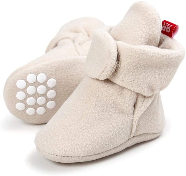 LACOFIA Baby Boys Girls Anti-Slip Soft Sole Slipper Booties Infant Winter Crib Shoes