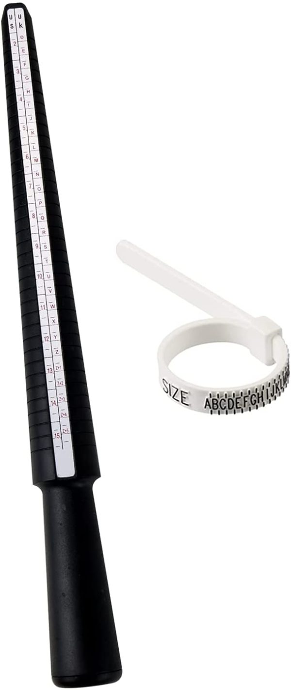 Ring Measurement Tool, Ring Sizer Measurement Scales Set for Measuring Rings Diameters, Finger Ring Sizes UK Sizes A-Z Jewellery Sizing Tools for Men and Women - Image 3