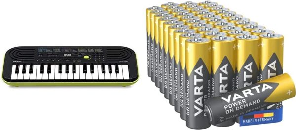 Casio SA-46 32 Mini-Keys Keyboard in Green & VARTA Power on Demand AA Mignon Batteries - Image 3