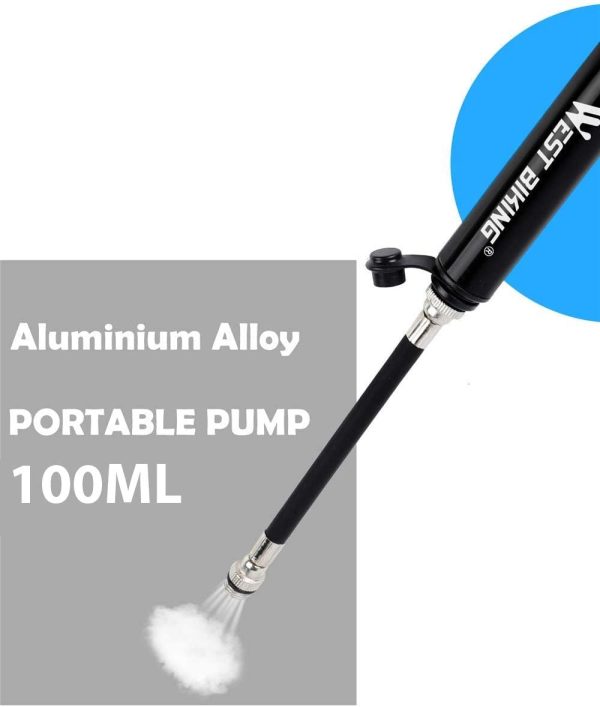 Bike Pump,Aluminum Alloy Portable Mini Bicycle Tire Pump,Super Fast Tyre Inflation Compatible with Universal Presta and Schrader Valve Frame Mounted Air Pump for Road, Ball Pump Needle/Frame Mount - Image 5