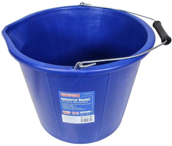 FAI3GBUCKIN 14 Litre (3 Gallon) Blue Heavy Duty Builders Bucket - Image 3