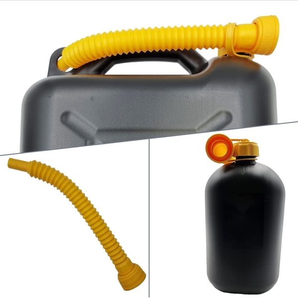 10L Plastic Jerry Can with Spout ?C Black Colour ?C Efficient Fuel Transportation ?C Emergency Backup for Vehicles - Image 3