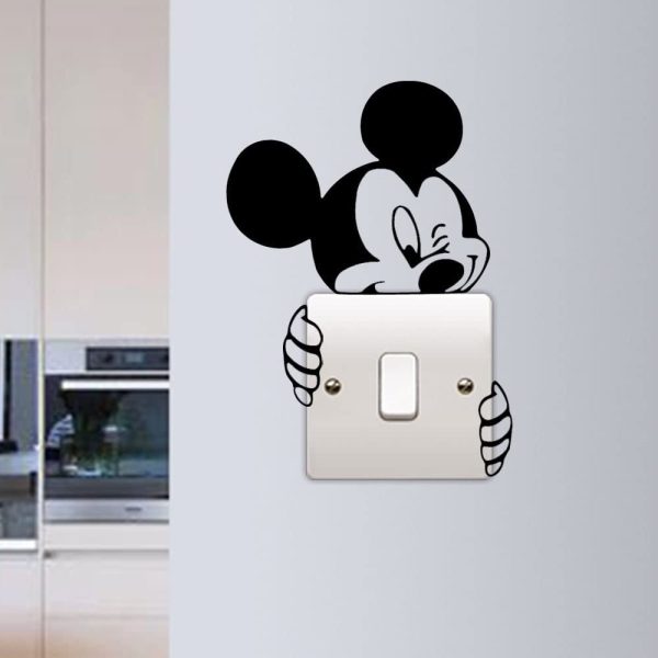 Mickey Mouse Wall Sticker Switch Vinyl Decal Funny Lightswitch Kids Room DIY