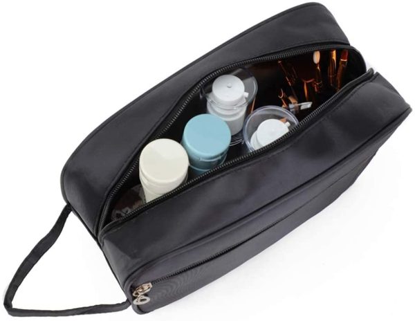 JunNeng Men Toiletry Bag Travel Shaving Bags Nylon Dopp Kit Overnight Wash Gym Bag, Black - Image 4