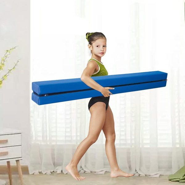 Dripex Folding Gymnastics Balance Beam 7FT Kids Training Beam Faux Suede for Home Gym Exercise - Image 7