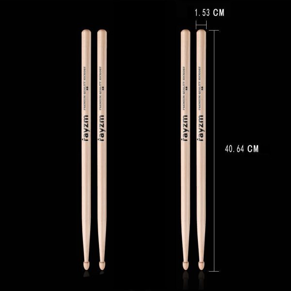 Rayzm Drum Sticks 5B, Solid American Hickory Drumsticks/Beater Sticks, Wood Tips - Image 3