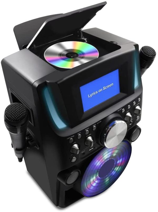 Groovebox Bluetooth CDG Karaoke Machine. Built in Screen & Disco Lights. Includes Songs & Microphones () - Image 5