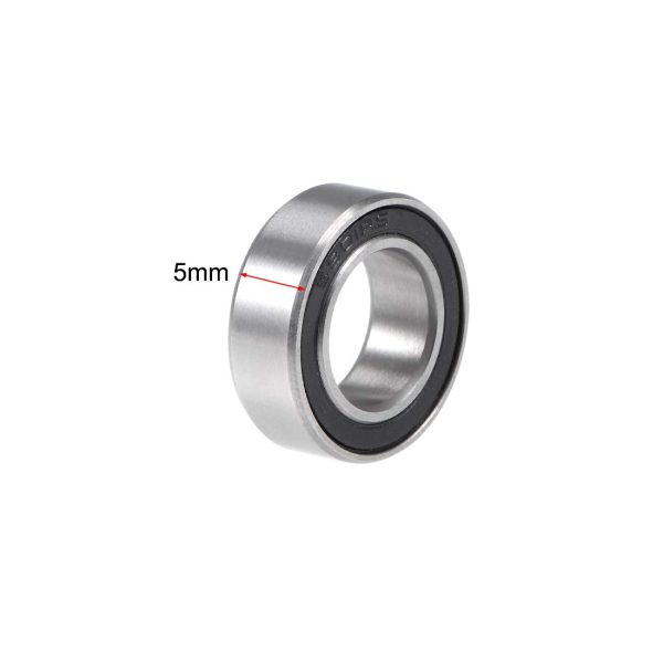 sourcing map 6801-2RS Deep Groove Ball Bearing 12x21x5mm Double Sealed Chrome Steel Bearings - Image 2