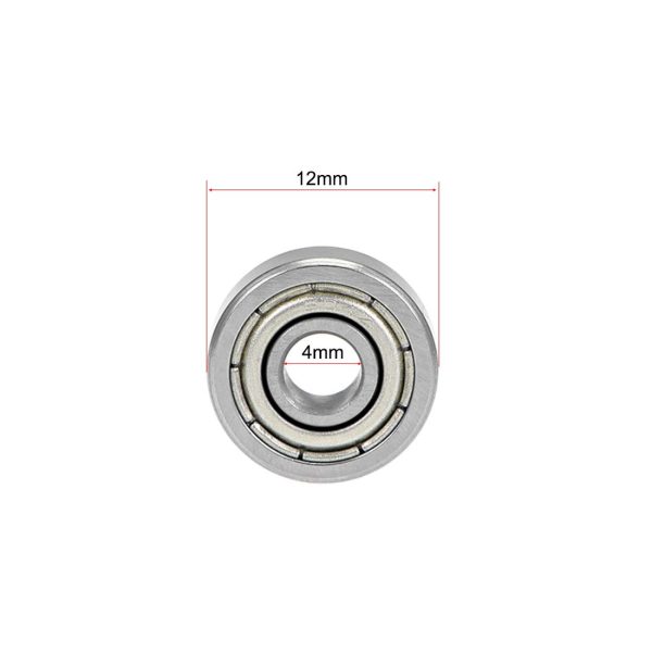 sourcing map 604ZZ Deep Groove Ball Bearings 4mm x 12mm x 4mm Double Shielded Chrome Steel Z2 10pcs - Image 4