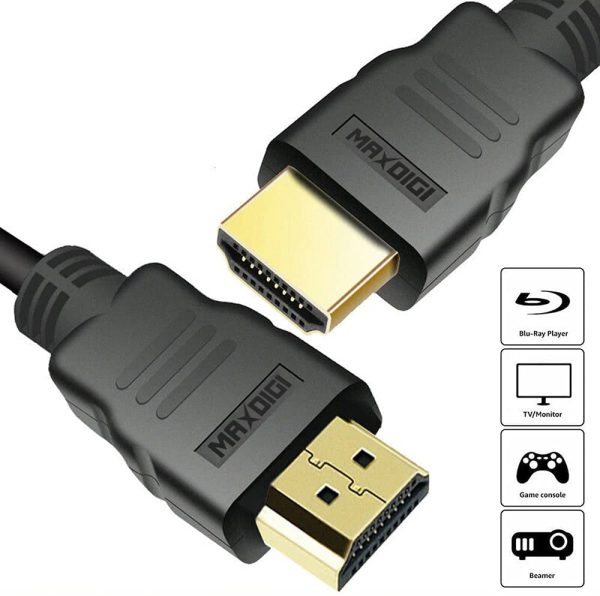 MAXDIGI HDMI to HDMI Cable 1.5m / 1m gold Connectors Ideal for Sky HD, HDTV, BLU-RAY, PS3 PS4, XBOX, WII U, Philips HMP2000 Apple TV Plasma, LCD LED TV, Virgin Box, Freeview HD Type C to Type A - Image 2