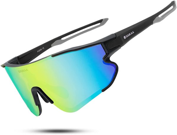 Cycling Polarised Glasses CE Authentic with 3 Interchangeable Lenses Wind and Fog Resistant Cycling Glasses Men's Women's Anti-UV Sports Sunglasses for Running, MTB and Running - Image 4