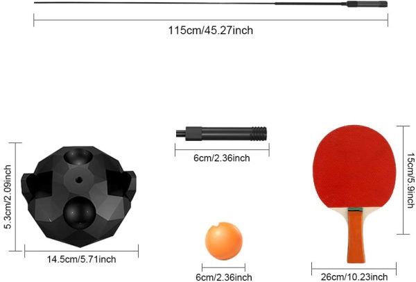 CestMall Table Tennis Trainer, Ping Pong Balls Paddles Set Height Adjustable with Flexible Rapid Rebound Device Table Tennis Trainer Elastic Shaft with 2 Racket & 6 Ball for Indoor Outdoor Play - Image 4