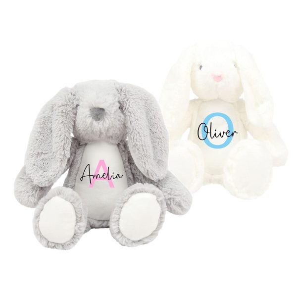 Personalised Bunny Rabbit Soft Toy with Name & Initial, Customisable Baby Gift, New Baby Gift, Newborn Baby Gift, Baby Boy, Baby Girl, Custom Teddy Bear, Keepsake, Baby Shower Gift, Christening Gift, Easter Bunny, Easter Gift - Image 5