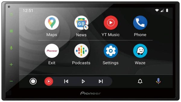 Pioneer 1026883 Double DIN Display with CarPlay and Android Auto, Black/White, Unico