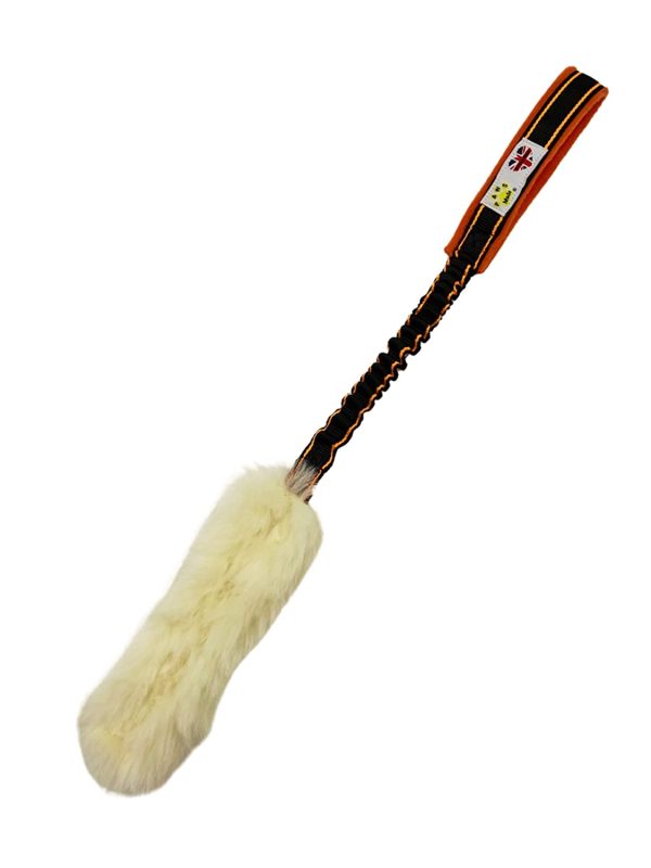 Paws Made? Bungee Sheep Skin Fur Dog Tug Toy great for motivation and reward based training - Image 2