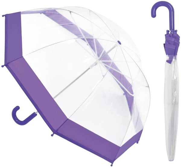 Kids Boys Girls Childrens 3D Umbrella (Clear Lilac) - Image 2