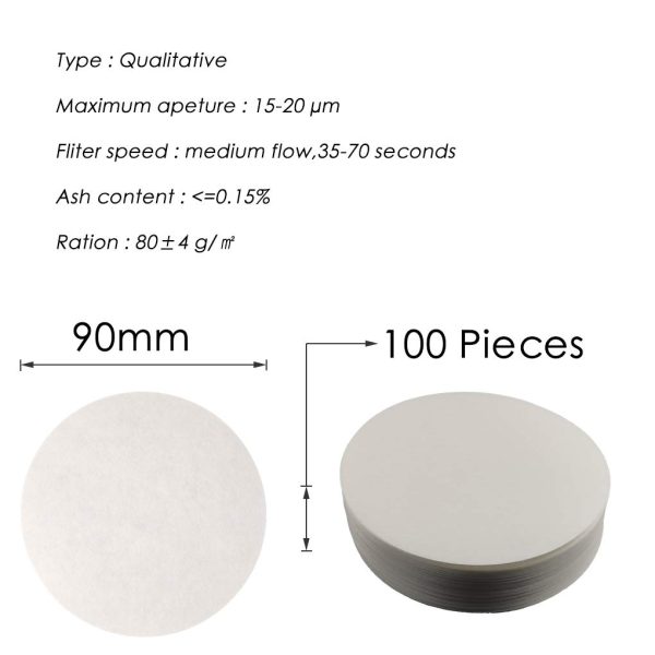 HeyWin 90mm Qualitative Filter Paper,Pack of 100,Laboratory Filter Paper Used for Filter Paper Science Experiment,also for Oil Industry Test - Image 8