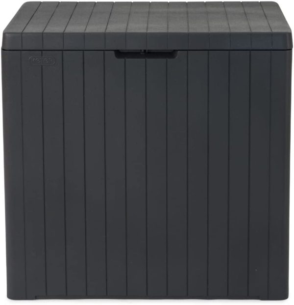 Keter Garden Storage Box City 145L Outdoor Entryway Trunk Chest Bench Box - Image 4