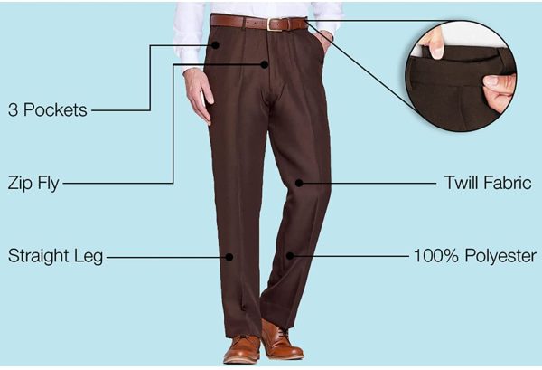 Chums | Mens | Stretch Waist Formal Smart Work Trouser Pants Hidden Elasticated Trousers | - Image 2