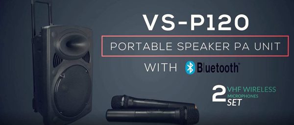 Portable Bluetooth Karaoke Machine & 300w Speaker, 2 Wireless Microphones Vocal-Star VSP120 - Image 2