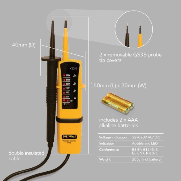 Martindale VT12 Two Pole Voltage and Continuity Tester - Image 4