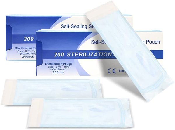 Dental Tools,200Pcs/box Professional Self Sealing Sterilization Pouch Bag Disposable Dental Storage Tool for Tattoo Dental Nail art Bags Accessories (90X260 MM) - Image 6