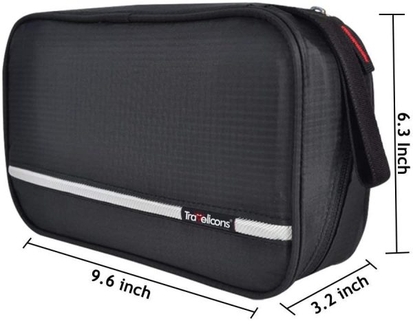 Hanging Toiletry Bag Waterproof, Jiemei Travel Wash Bag for Men & Women with 4 Compartments, Foldable Compact Size, Super Durable Fabric (M, Black) - Image 3