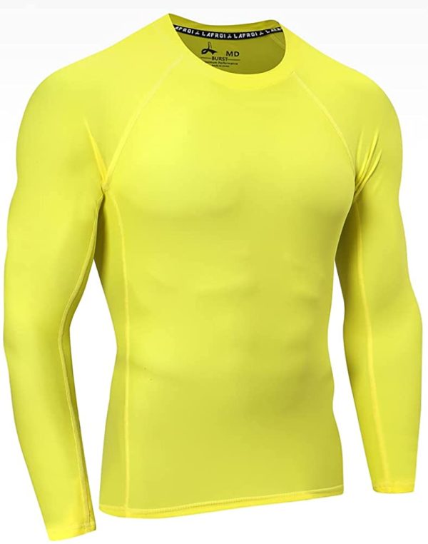 LAFROI Men's Long Sleeve UPF 50+ Baselayer Skins Performance Fit Compression Rash Guard-CLYYB - Image 3