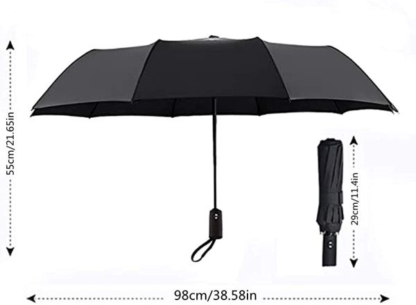 Folding Umbrellas,UV Sun Umbrella,Automatic Black Umbrella,Folding Travel Portable Umbrella Sunscreen, Waterproof and Windproof for Women Men