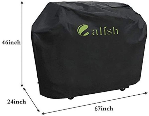 Premium Barbecue Cover, Waterproof Heavy Duty 600D Oxford Large BBQ Cover, Windproof, Anti-UV, Rip-Proof Gas Grill Cover for Weber, Brinkmann, Char Broil etc. 170x117x61cm (Black) - Image 4