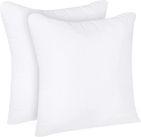 Cushion Inner Pads (Pack of 2), 30 x 30 cm (12" x 12") Cushion Stuffer Inserts, Cotton Blend Fabric, Hollowfibre Square Pillows (White) - Image 2