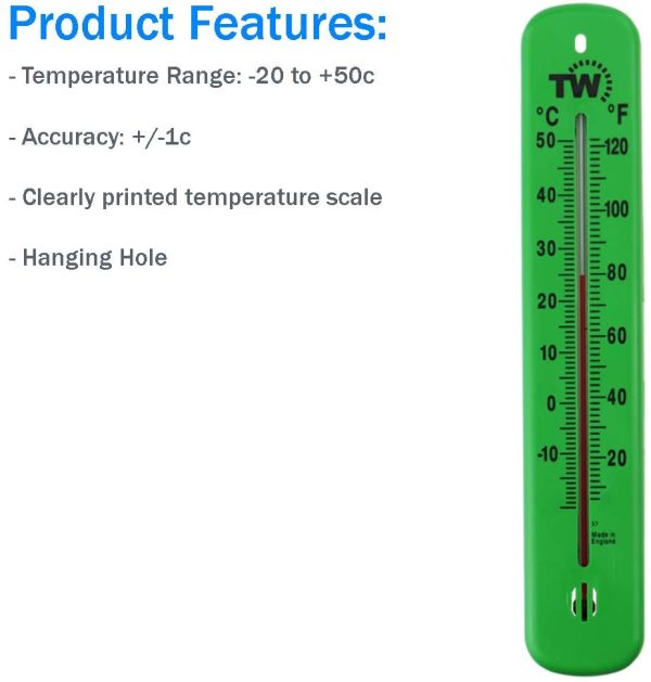 Greenhouse Thermometer can also be used Indoors as a Wall Thermometer in the Home, Garage or as an Outdoor Thermometer in the Garden Easy to Hang and Read - Image 6