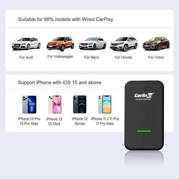 CarlinKit 3.0 Wireless CarPlay U2W plus-Adapter for Factory Wired CarPlay Car, New red UI interface upgrade, Compatible with Audi/Porsche/Volvo/Mercedes/VW/KIA/Hyundai, Support IOS15 - Image 7